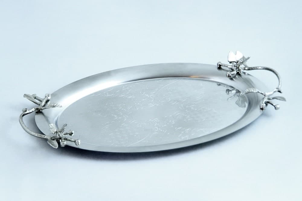 سينی پذیرایی مدل بیضی بزرگ استیل مات کد SK-80089 — تصویر ۵
