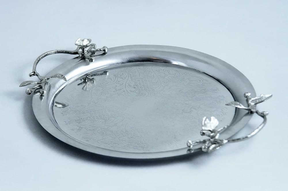 سينی پذیرایی مدل گرد بزرگ استیل مات کد SK-80087 — تصویر ۵
