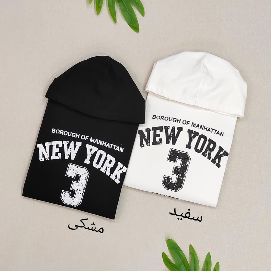 بلوز کلاه دار زنانه طرح NEWYORK — تصویر ۵