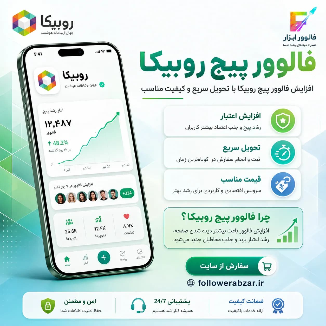 فالوور روبیکا | سرعت سریع | 2700 عدد — تصویر ۲