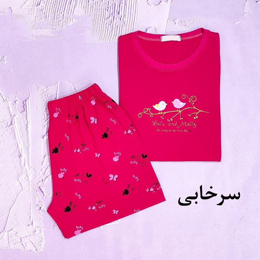 ست تیشرت و شلوارک زنانه طرح پرنده — تصویر ۳