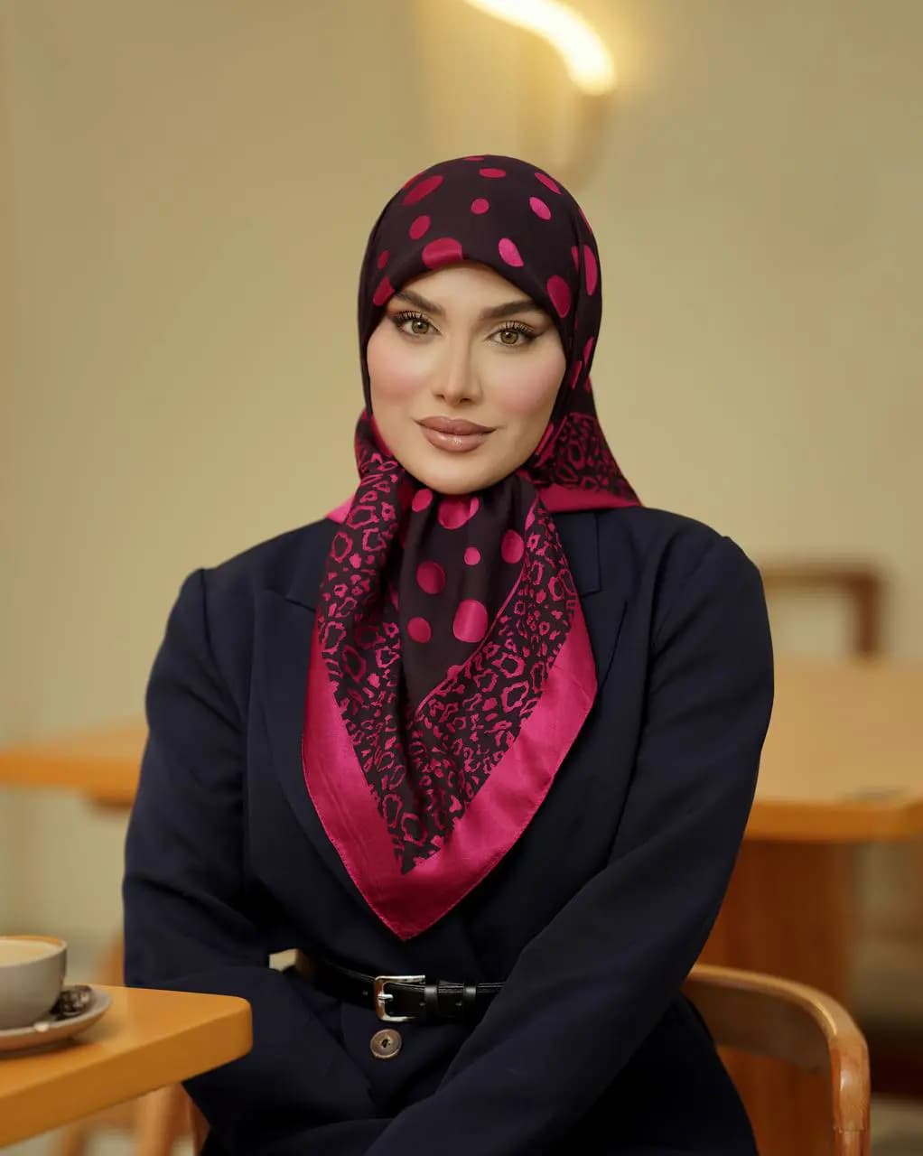 روسری ابریشم دووره سایز 90 چهارفصل کد 399 — تصویر ۶