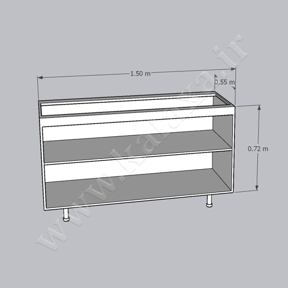 کابینت آماده تکی زمینی هایگلاس ترک طول 150 سانتیمتر — تصویر ۳