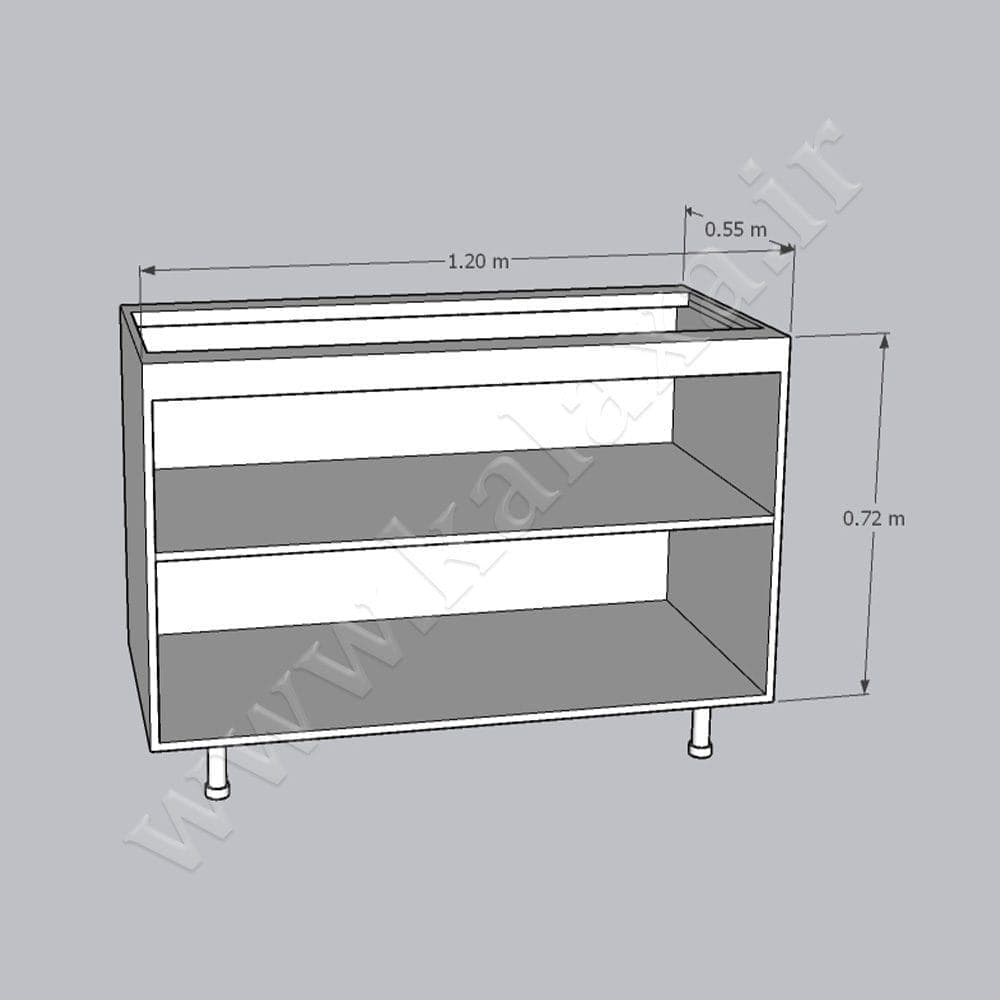 کابینت آماده تکی زمینی نئوپان طول 120 سانتیمتر — تصویر ۳