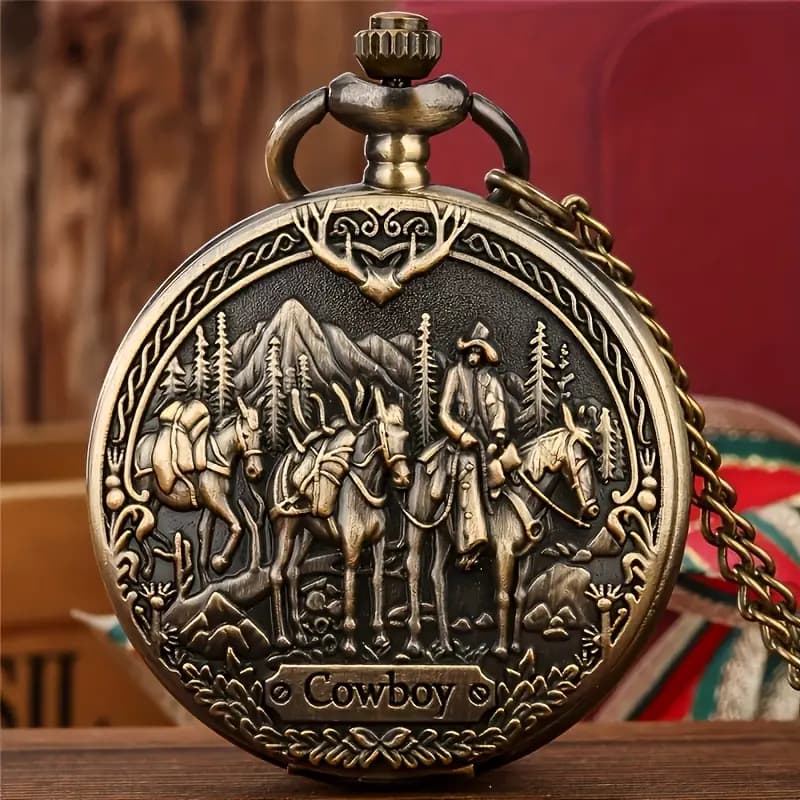 ساعت جیبی مردانه طرح وسترن کلاسیک کوارتز