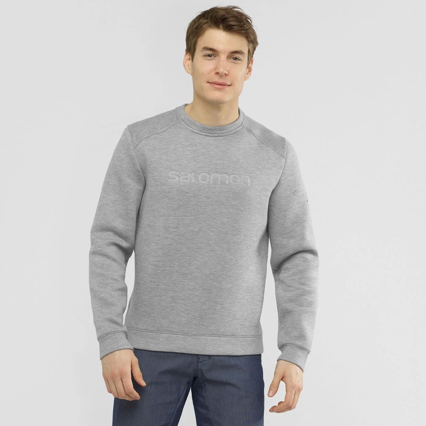 بلوز زمستانی سالامون / SALOMON – مدل Sight Crewneck / طوسی — تصویر ۲