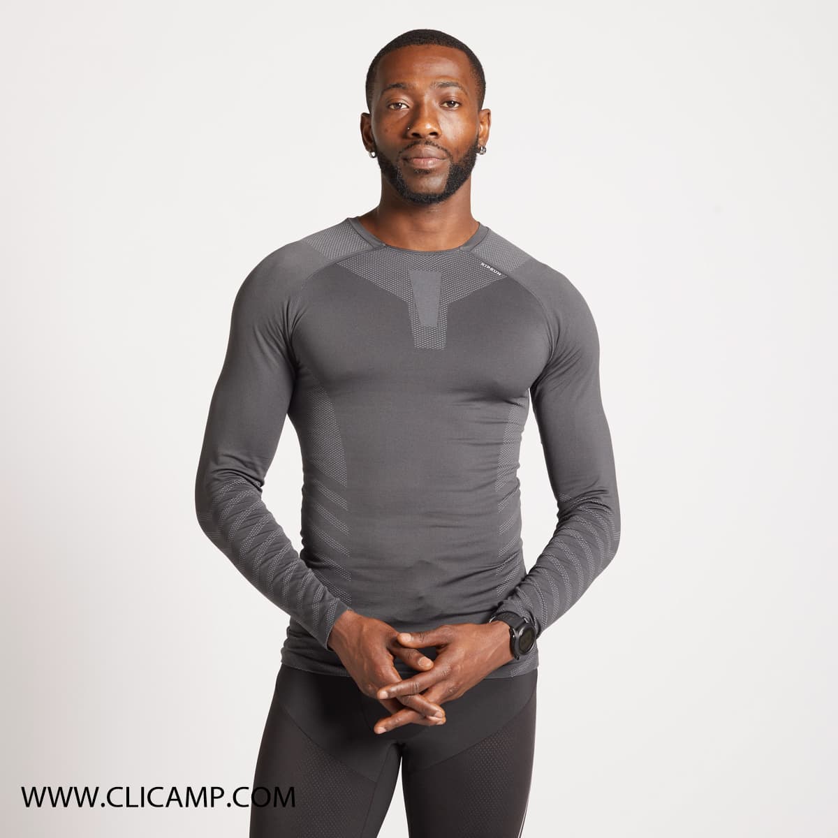 بلوز بیس دکتلون / DECATHLON – مدل SKINCARE / طوسی — تصویر ۲