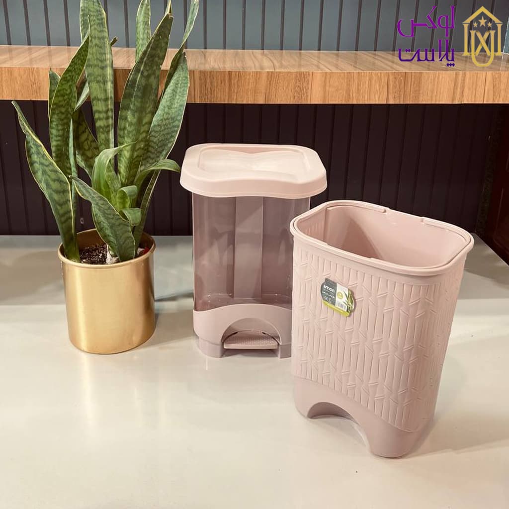سطل پدالی چهار گوش بامبو 7 لیتر لیمون 1582 — تصویر ۲
