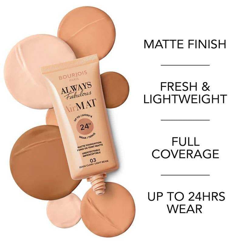 کرم پودر ایرمت الویز فبیولس بورژواBOURJOIS مدل Always Fabulous Air Mat همه شماره ها — تصویر ۳