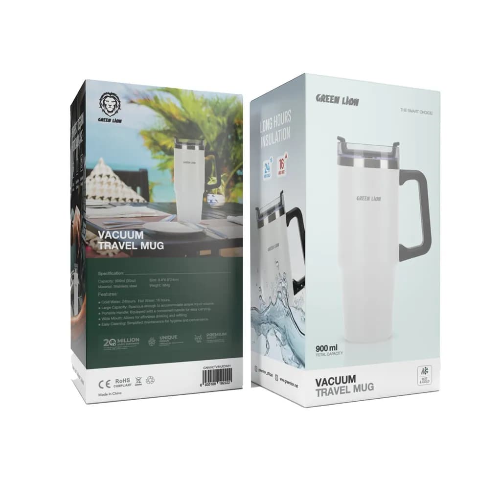 ماگ سفری استیل ۹۰۰ میلیلیتر Vacuum Travel Mug مدل Vacuum گرین لاین — تصویر ۴