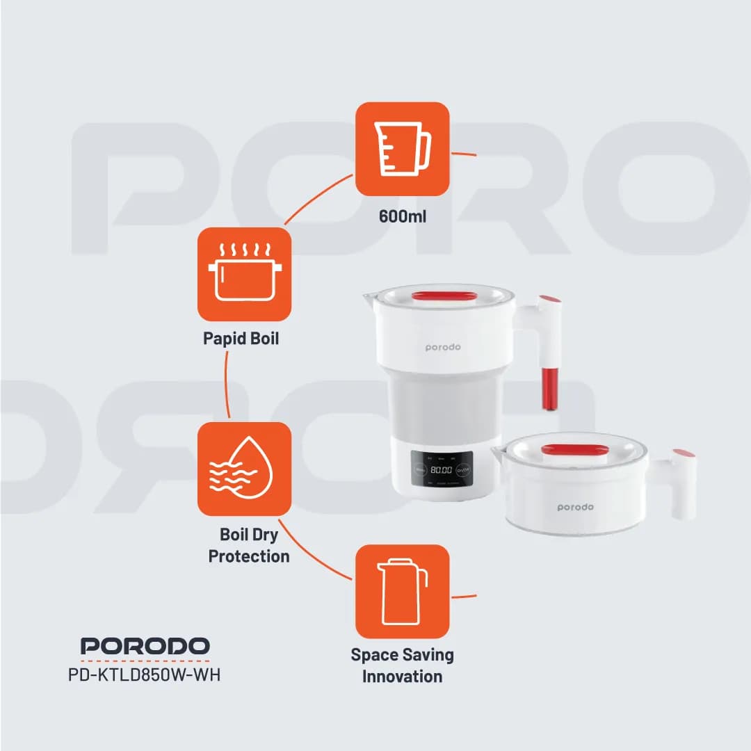 کتری برقی تاشو سفری پرودو مدل Lifestyle Portable Folding Electric Kettle — تصویر ۳