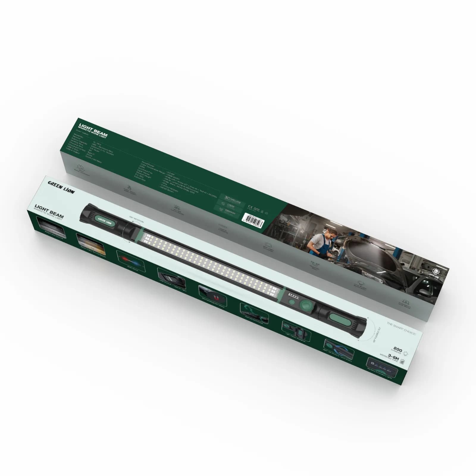 چراغ کار مغناطیسی لایت بیم گرین لاین مدل Light Beam Magnetic Work Light — تصویر ۵