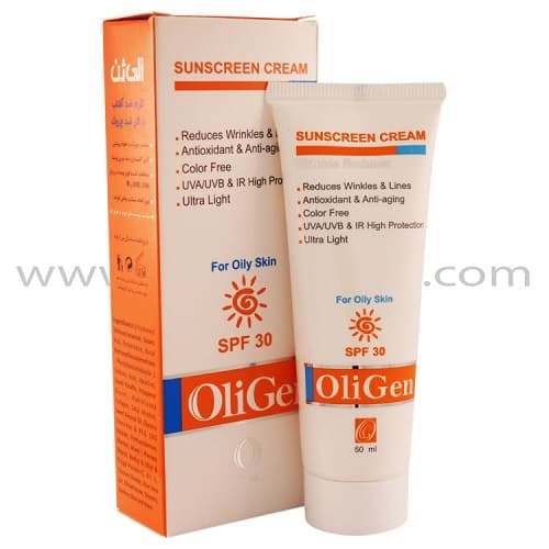 کرم ضد آفتاب بی رنگ مخصوص پوست چرب و جوشدار الی ژن SPF 30