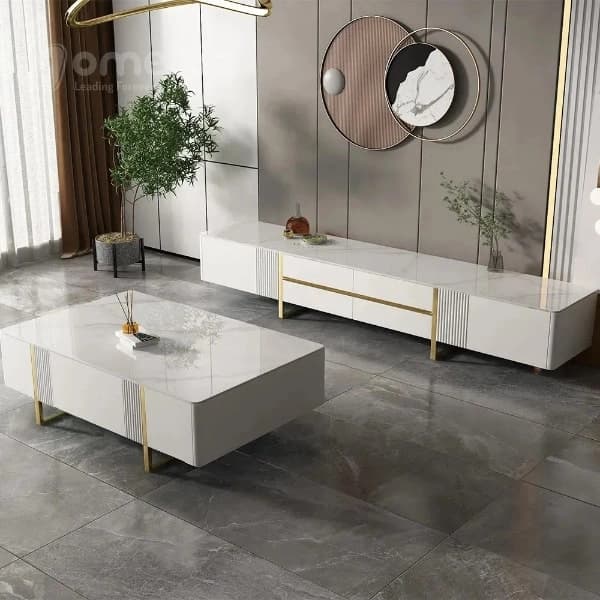 میز تلویزیون پایه استیل مدل شارین