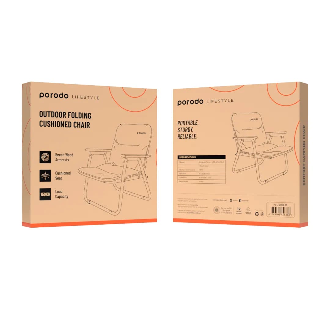 صندلی تاشو سفری بالشتکدار مدل Outdoor Folding Cushioned پرودو — تصویر ۶