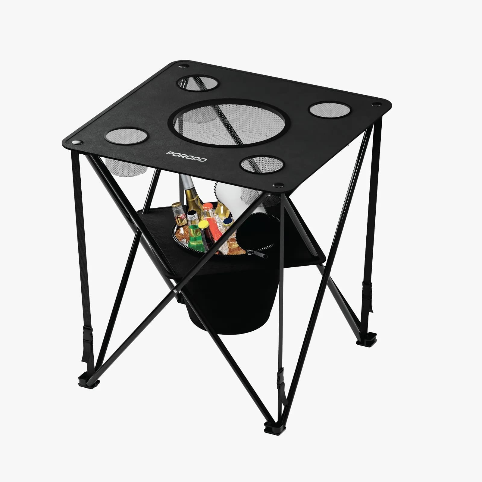 Outdoor Table With 4 cup Holder Cool Bag – Black میز تاشو مشکی PDRS2355BK