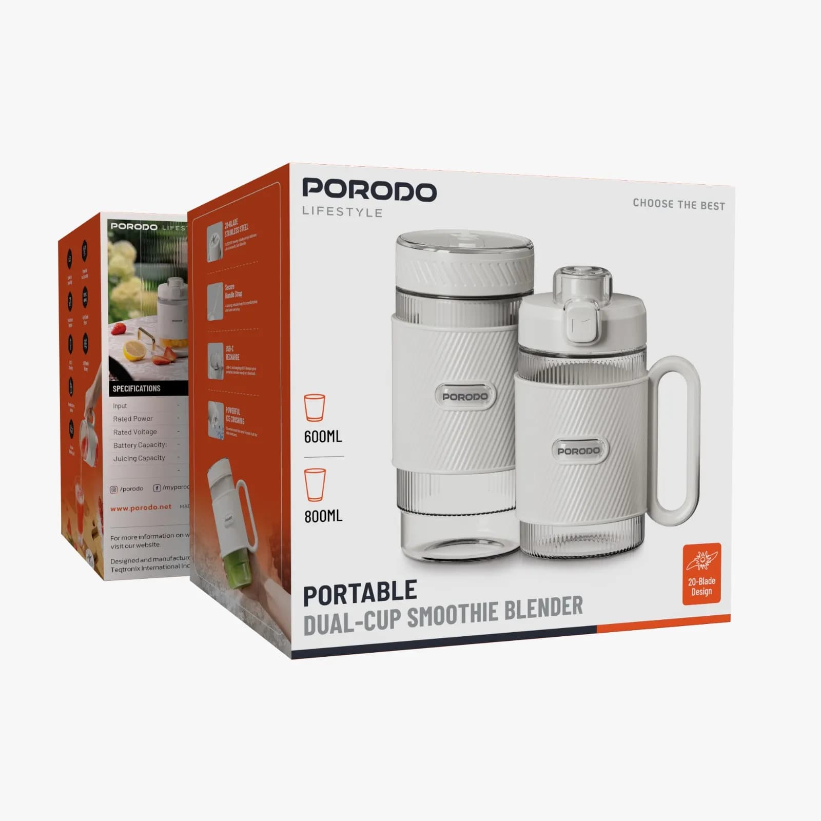 اسموتیساز قابل حمل دو لیوانه مدل Portable Dual-Cup پرودو — تصویر ۴
