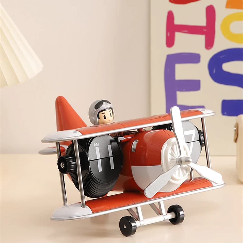 ساعت روميزی طرح هواپيما فلیپ کلاک مدل Flip Clock Airplane HY-F125 — تصویر ۶