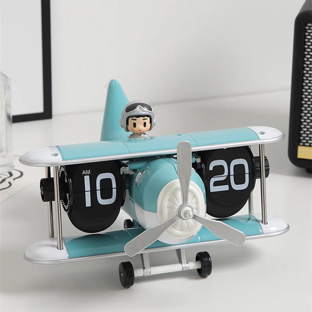 ساعت روميزی طرح هواپيما فلیپ کلاک مدل Flip Clock Airplane HY-F125 — تصویر ۴