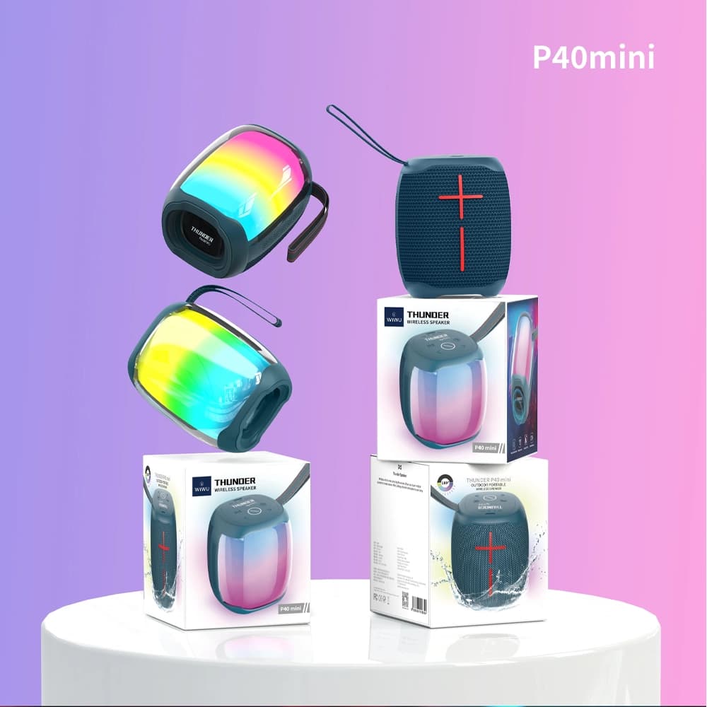 اسپیکر بلوتوثی قابل حمل شیائومی مدل WIWU Thunder Speaker P40 mini — تصویر ۵