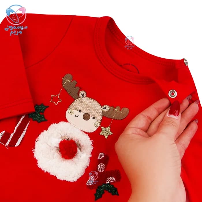 سه تیکه بادی و شلوار نیلی کریسمس Nili 4083 — تصویر ۳