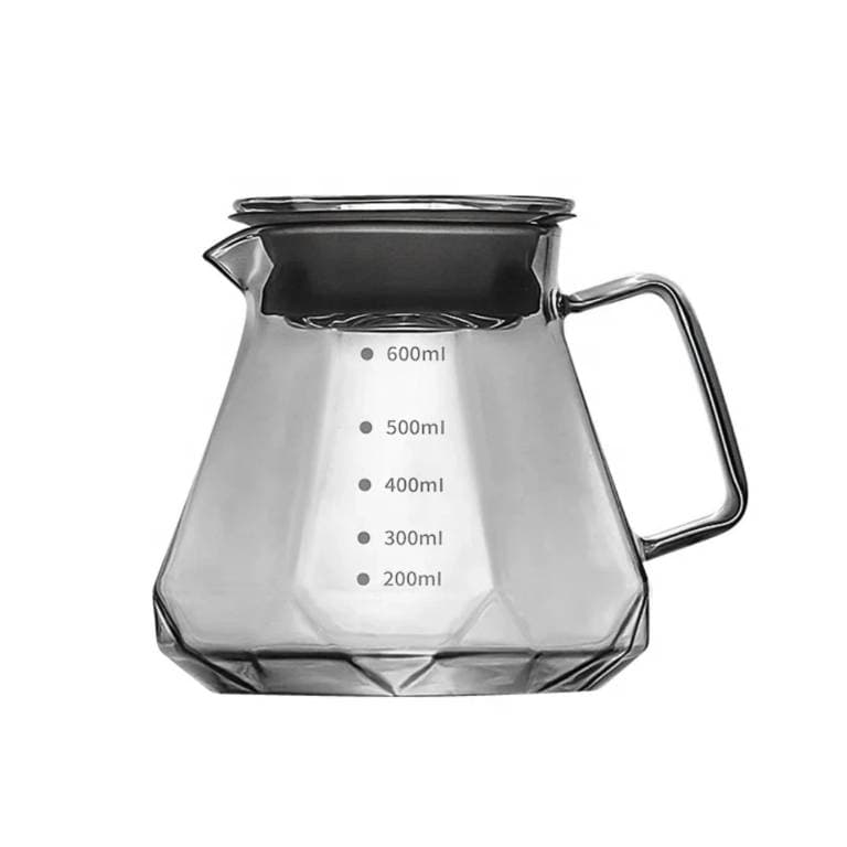سرور قهوه دمی پیرکس 600ml طرح الماسی با خطکش دقیق