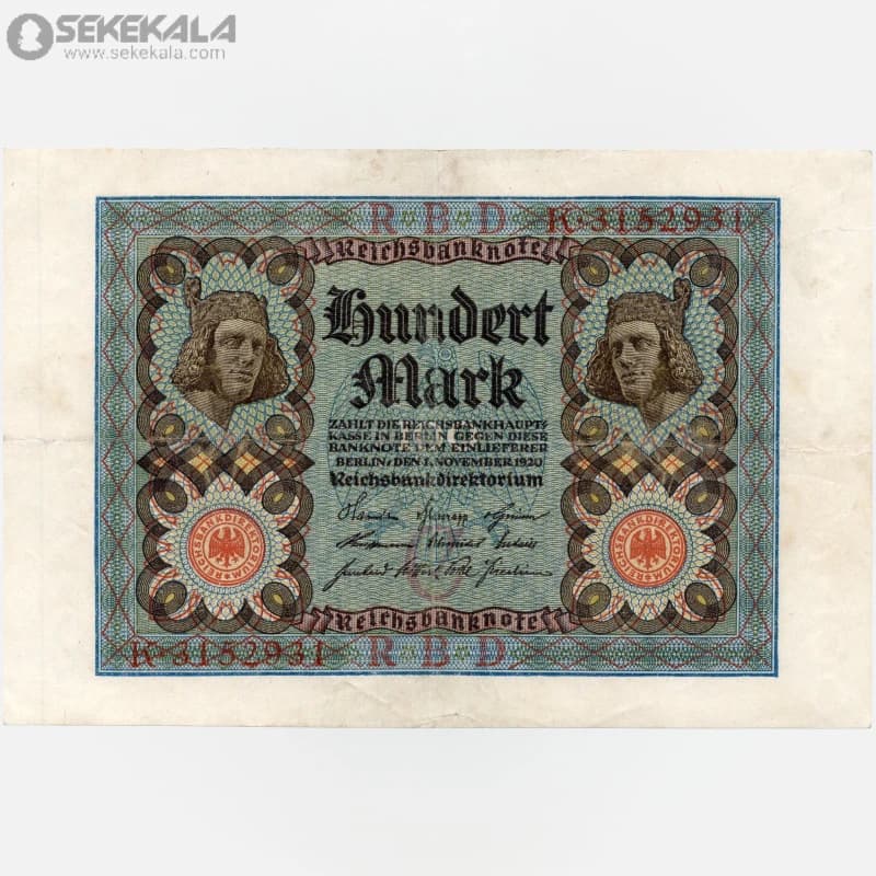 اسکناس 100 مارک آلمان 1920(VF)(جمهوری وایمار)