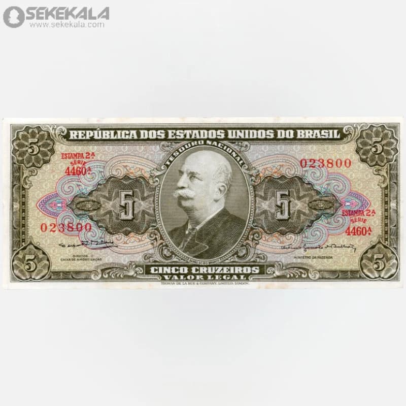 اسکناس 5 کرویزرو برزیل 1964 (EF) — تصویر ۲