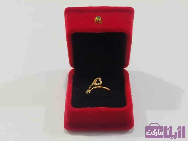 انگشتر طرح نگین و قلب