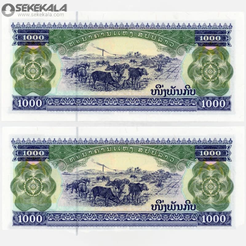 جفت اسکناس 1000 کیپ لائوس 2020 (UNC) (جمهوری دموکراتیک خلق) — تصویر ۳