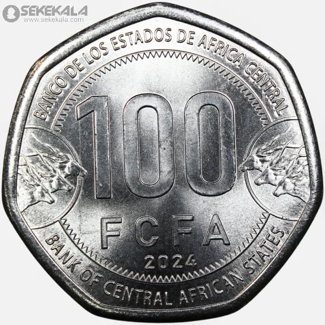 سکه 100 فرانک کمیاب آفریقای مرکزی 2024 (UNC) — تصویر ۳