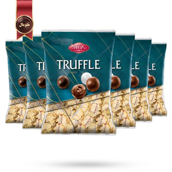 6 بسته شکلات پذیرایی گرد ای بی کی ABK مدل ترافل بیسکوییتی Truffle biscuit وزن یک کیلویی (اورجینال)
