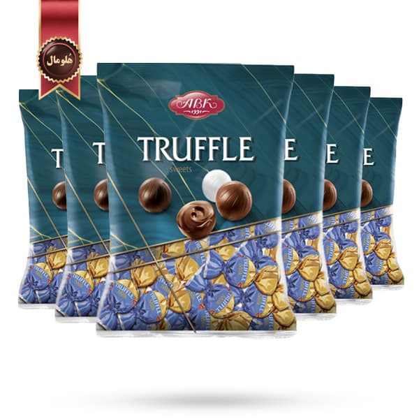 6 بسته شکلات پذیرایی گرد ای بی کی ABK مدل ترافل شیری Truffle milk وزن یک کیلویی (اورجینال) — تصویر ۲
