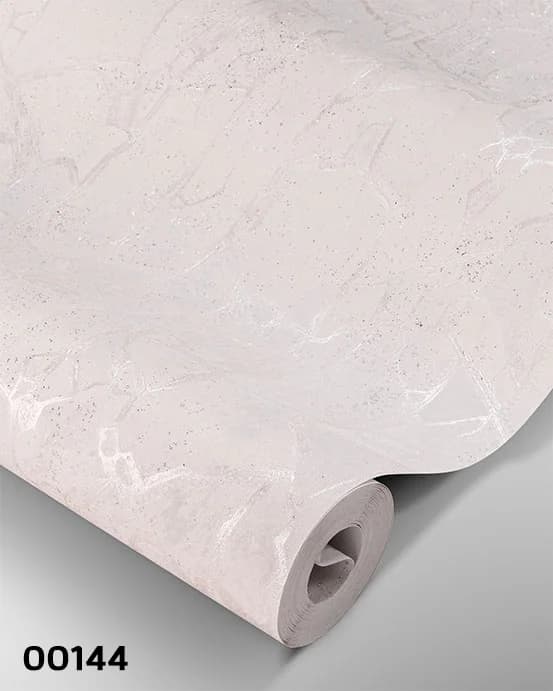 ست کاغذ دیواری سفید کرم رگه دار اکلیل نقره ای کد 00143 + طرح ساده — تصویر ۴