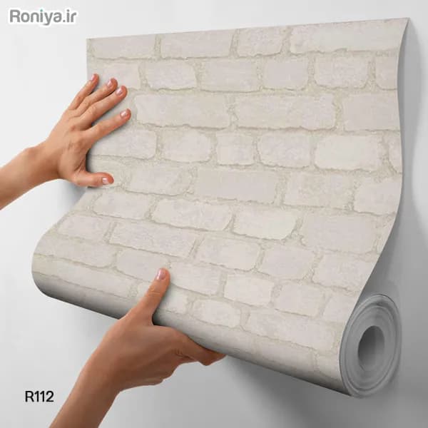 کاغذ دیواری طرح آجر پشت تلویزیون کد R112 — تصویر ۲