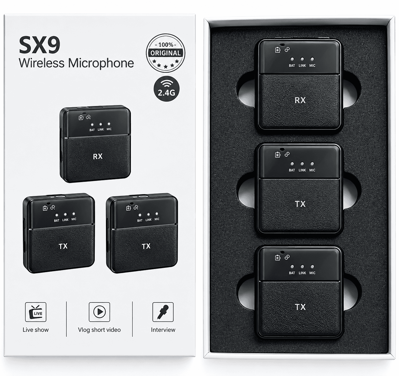 میکروفون یقهای بیسیم مدل SX9