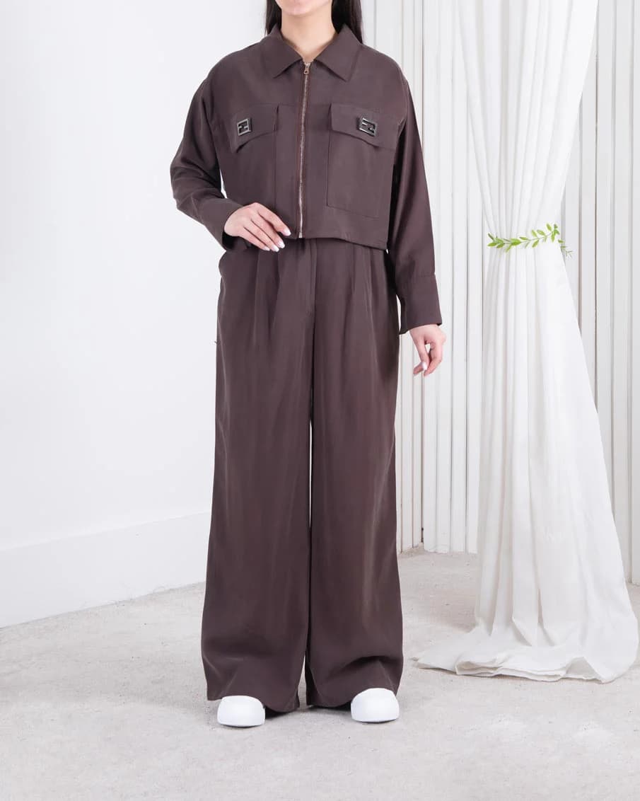 ست کراپ و شلوار دو جیب سگک MODENA 308