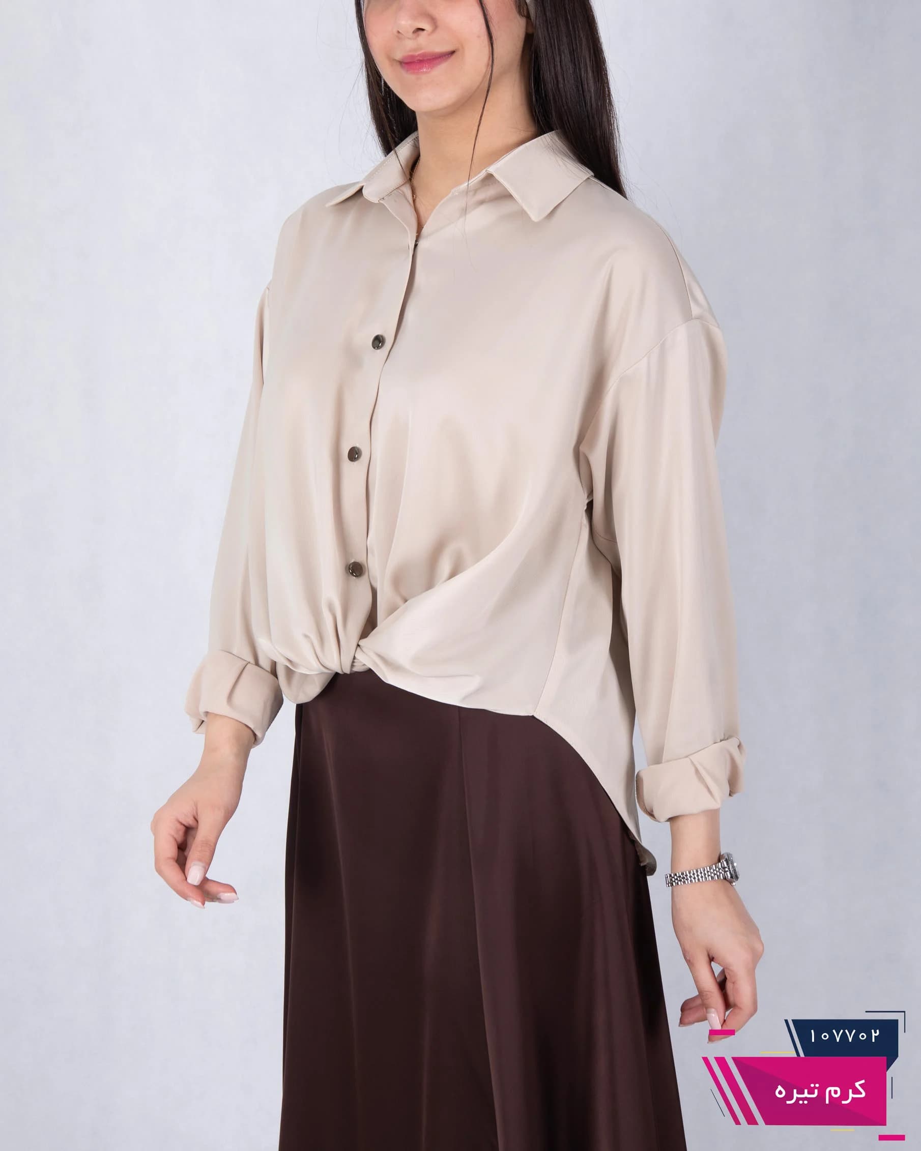 شومیز ساتن گره ای TAFFETA — تصویر ۳