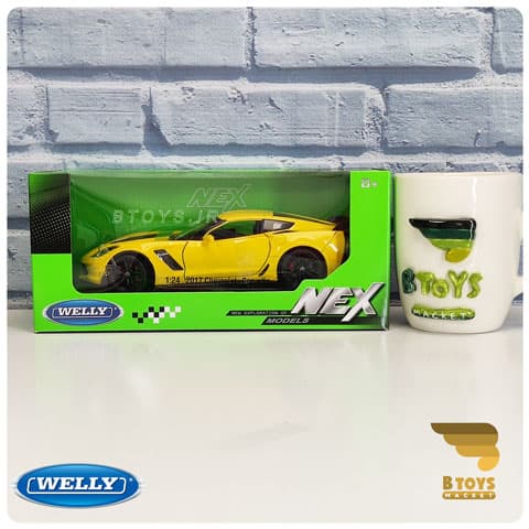 ماکت ماشین شورولت کوروت زد 06 2017 زرد ویلی(Chevrolet Corvette Z06 2017 welly) — تصویر ۳