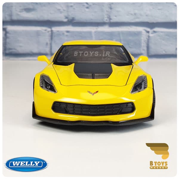 ماکت ماشین شورولت کوروت زد 06 2017 زرد ویلی(Chevrolet Corvette Z06 2017 welly) — تصویر ۶