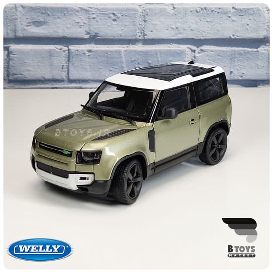 ماکت ماشین لندرور دفندر 2020 سبز ویلی(Land Rover Defender 2020 welly)