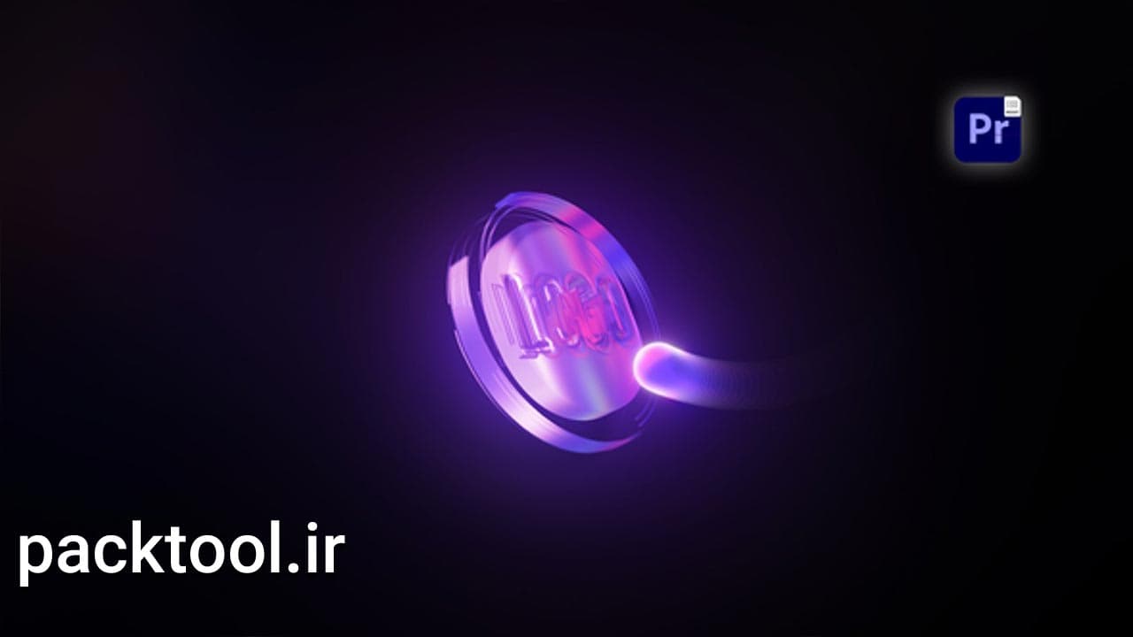 دانلود پروژه آماده پریمیر لوگو موشن نئونی شیشه ای Neon Iridescent Logo