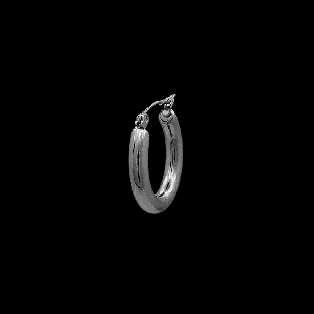 گوشواره حلقه ای ضخیم استیل (Chunky Tube Hoop Earrings) — تصویر ۴