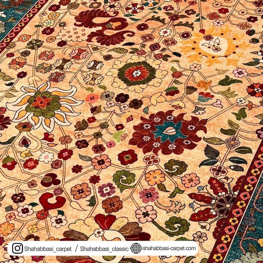 فرش سنتی کد 800176 نخودی — تصویر ۵