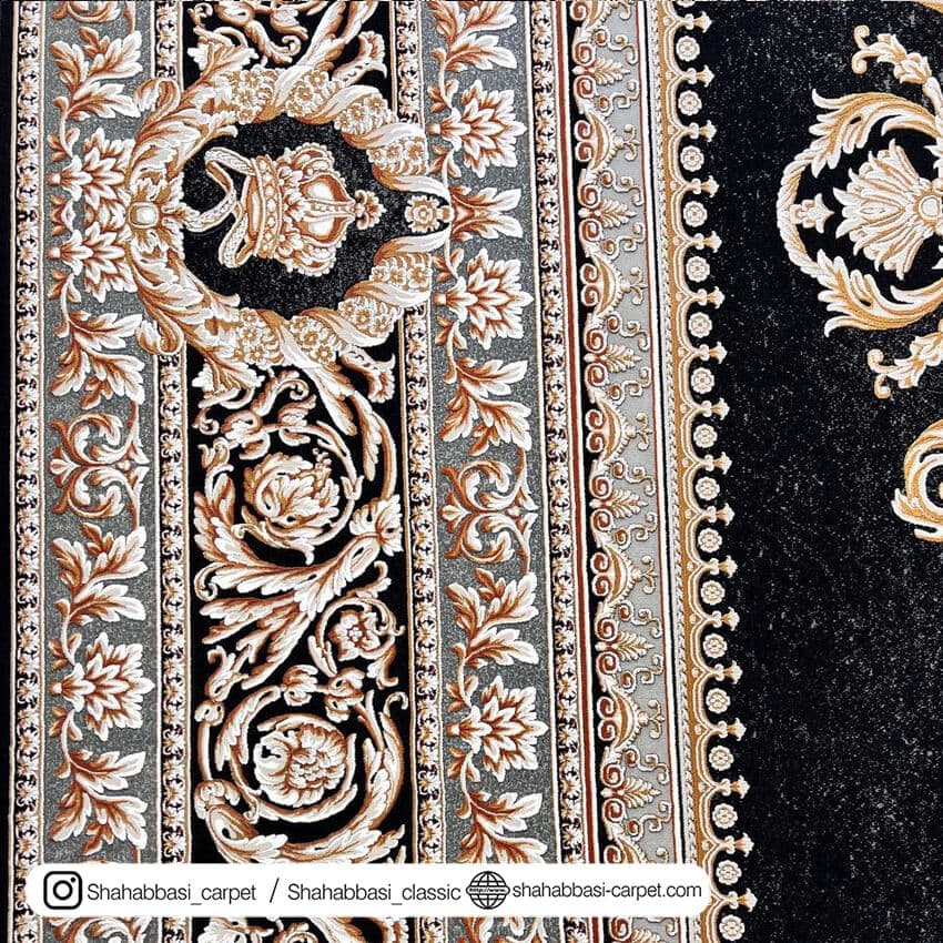 فرش ماشینی کد 3101 مشکی — تصویر ۴
