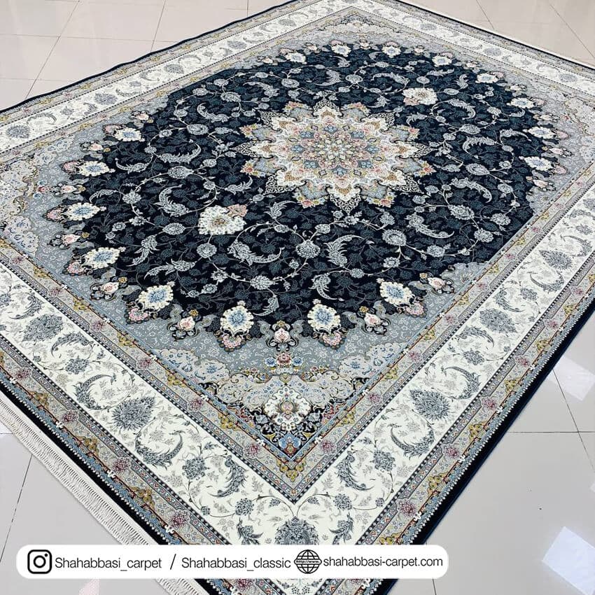 فرش کلاسیک کد 5019 اصفهان سرمه ای
