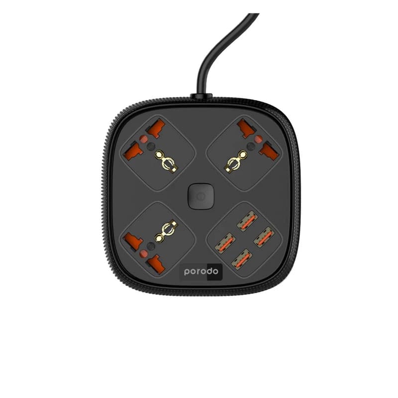 چند راهی برق و شارژر پرودو PORODO 4 USB 3 SOCKETS PD-SC3302 دارای ۴ پورت — تصویر ۲