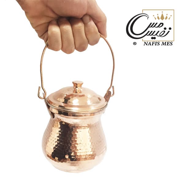 دیزی پز مسی دسته دار چکشی ساخت زنجان — تصویر ۴