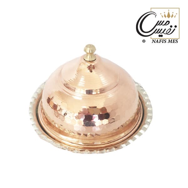 ظرف کره و پنیر مسی زنجان چکش کاری دستی — تصویر ۳
