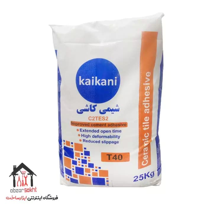چسب کاشی پودری استاندارد C2TES2 شیمی کاشی T40صادراتی — تصویر ۲